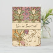 Alphonse Mucha Elegant Art Nouveau Stars Camellia  Kaart (Staand voorkant)