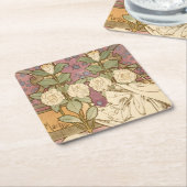 Alphonse Mucha Elegant Art Nouveau Stars Camellia  Kartonnen Onderzetters (Schuin)