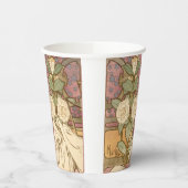 Alphonse Mucha Elegant Art Nouveau Stars Camellia  Papieren Bekers (Links)