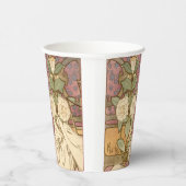 Alphonse Mucha Elegant Art Nouveau Stars Camellia  Papieren Bekers (Rechts)