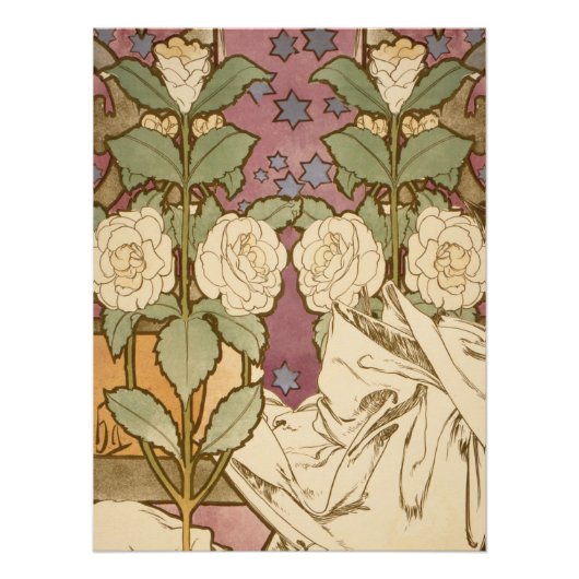 Alphonse Mucha Elegant Art Nouveau Stars Camellia Perfect Poster (Voorkant)