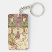 Alphonse Mucha Elegant Art Nouveau Stars Camellia Sleutelhanger (achterkant)
