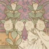 Alphonse Mucha Elegant Art Nouveau Stars Camellia  Sticker (Voorkant)