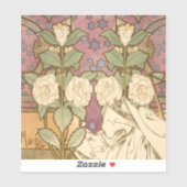 Alphonse Mucha Elegant Art Nouveau Stars Camellia  Sticker (Vel)