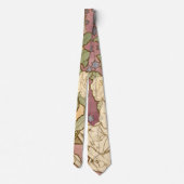 Alphonse Mucha Elegant Art Nouveau Stars Camellia  Stropdas (Achterkant)