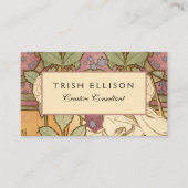 Alphonse Mucha Elegant Art Nouveau Stars Camellia  Visitekaartje (Voorkant)