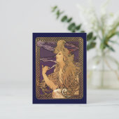 Alphonse Mucha Elegant roken Briefkaart (Staand voorkant)