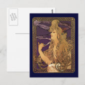 Alphonse Mucha Elegant roken Briefkaart (Voorkant / Achterkant)