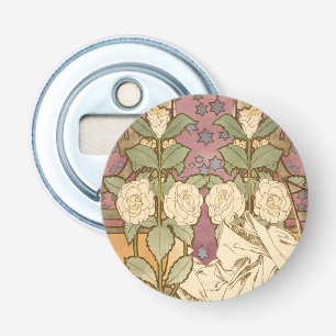 Alphonse Mucha Elegante Art Nouveau Sterren Camell Button Flesopener
