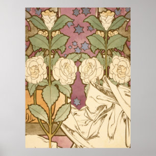 Alphonse Mucha Elegante Art Nouveau Sterren Camell Poster
