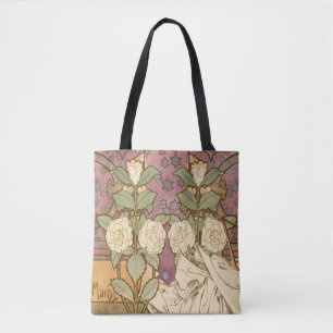 Alphonse Mucha Elegante Art Nouveau Sterren Camell Tote Bag
