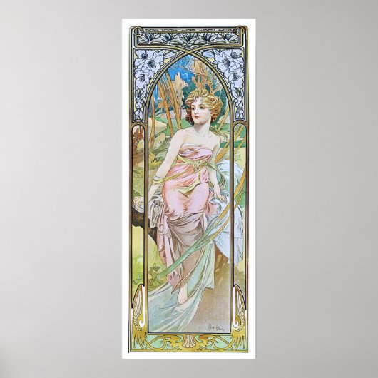 Alphonse Mucha. Eveil Du Matin Poster (Voorkant)