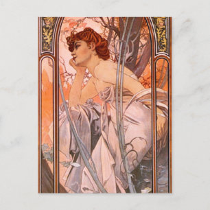 Alphonse Mucha Evening Reverie Briefkaart