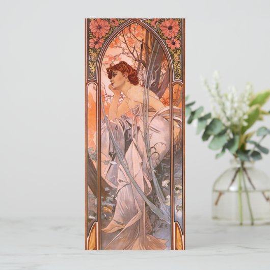 Alphonse Mucha Evening Reverie Invitations Kaart (Staand voorkant)