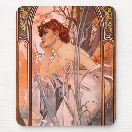 Alphonse Mucha Evening Reverie Muismat (Voorkant)