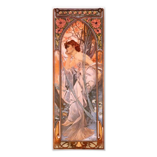 Alphonse Mucha Evening Reverie Print Foto Afdruk (Voorkant)