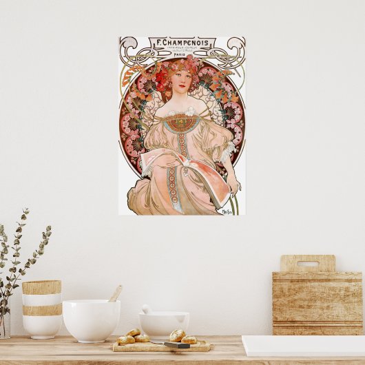 Alphonse Mucha - F. Champenois Imprimeur Poster (Keuken)