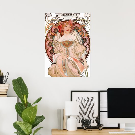 Alphonse Mucha - F. Champenois Imprimeur Poster (Thuiskantoor)