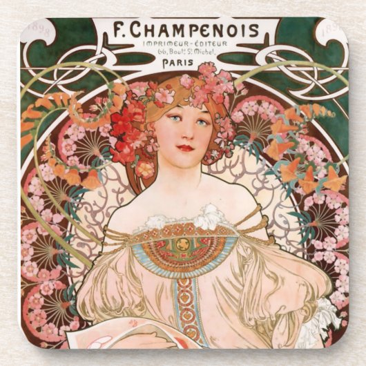 Alphonse Mucha F. Champenois Onderzetter (Voorkant)