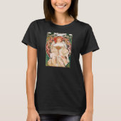 Alphonse Mucha F. T-shirt met champenois (Voorkant)
