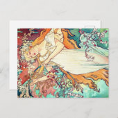 Alphonse Mucha Feestdagenkaart (Voorkant / Achterkant)