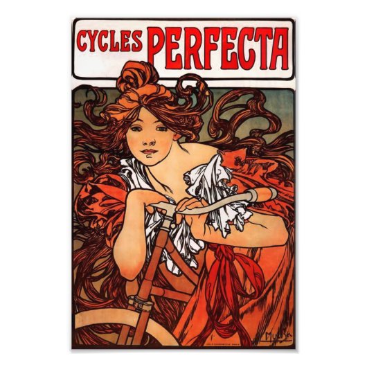 Alphonse Mucha  fietsenafdrukken Foto Afdruk (Voorkant)