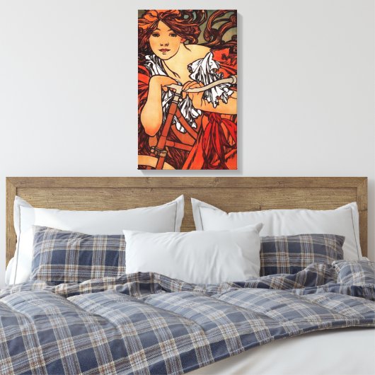 Alphonse Mucha  Fietskanvas Poster Canvas Afdruk (Insitu (Slaapkamer))