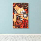 Alphonse Mucha  Fietskanvas Poster Canvas Afdruk (Insitu (Houten vloer))
