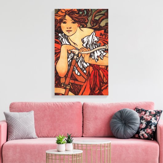 Alphonse Mucha Fietskanvas Poster Canvas Afdruk (Insitu (Woonkamer))