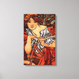 Alphonse Mucha  Fietskanvas Poster Canvas Afdruk