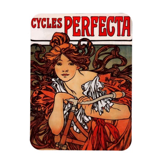 Alphonse Mucha  fietsmagneet Magneet (Verticaal)