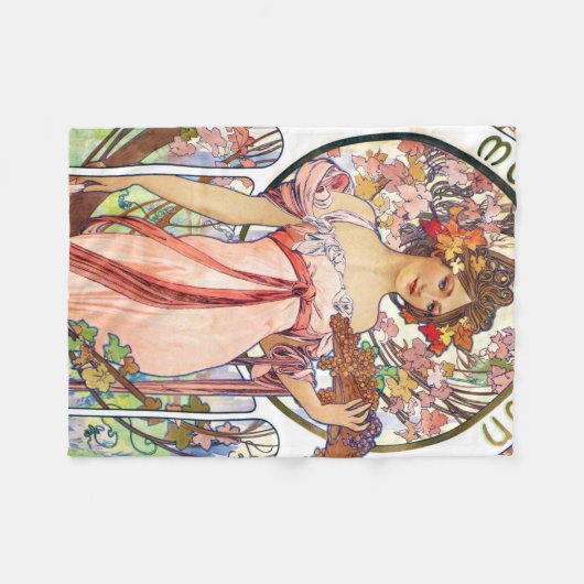 Alphonse Mucha Fleece Deken (Voorkant (Horizontaal))