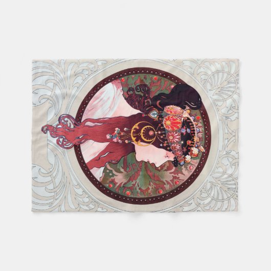Alphonse Mucha Fleece Deken (Voorkant (Horizontaal))
