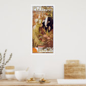 Alphonse Mucha. Flirt   Biscuits Lefevre Utile Poster (Keuken)