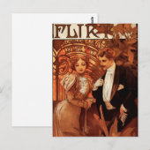 Alphonse Mucha Flirt Briefkaart (Voorkant / Achterkant)
