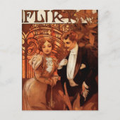 Alphonse Mucha Flirt Briefkaart (Voorkant)