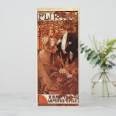 Alphonse Mucha Flirt Invitations Kaart (Staand voorkant)
