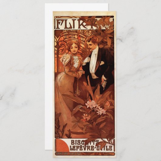 Alphonse Mucha Flirt Invitations Kaart (Voorkant / Achterkant)