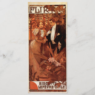 Alphonse Mucha Flirt Invitations Kaart