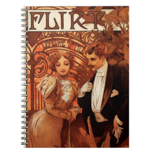 Alphonse Mucha Flirt-laptop Notitieboek