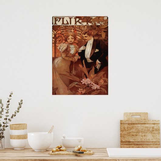 Alphonse Mucha - Flirt Lefevre Utile Poster (Keuken)