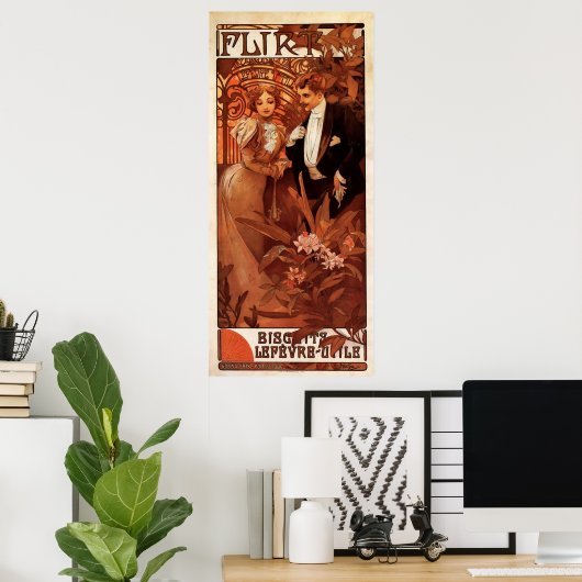 Alphonse Mucha Flirt Poster (Thuiskantoor)
