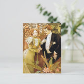 Alphonse Mucha Flirt Romantic Art Nouveau Briefkaart (Staand voorkant)