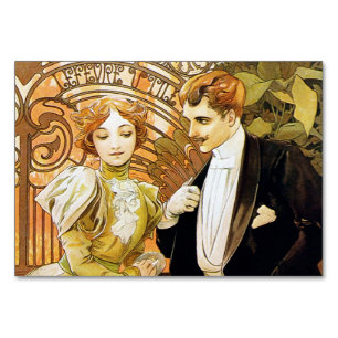 Alphonse Mucha Flirt Romantic Art Nouveau Kaart
