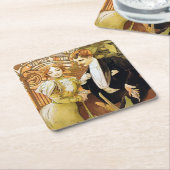 Alphonse Mucha Flirt Romantic Art Nouveau Kartonnen Onderzetters (Schuin)