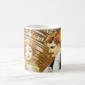 Alphonse Mucha Flirt Romantic Art Nouveau Koffiemok (Center)