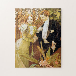 Alphonse Mucha Flirt Romantic Art Nouveau Legpuzzel