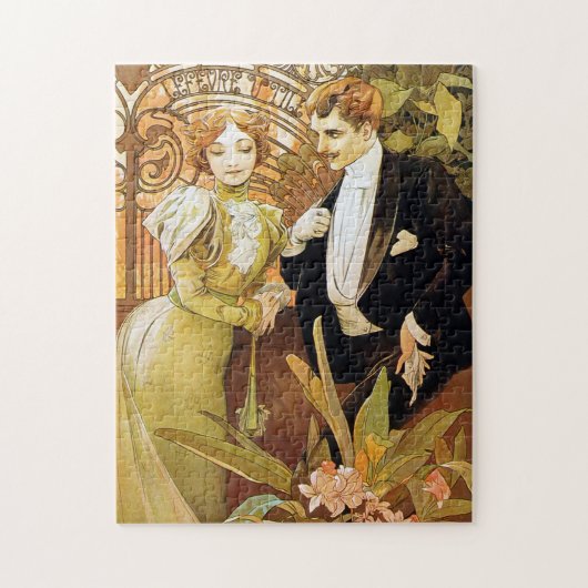 Alphonse Mucha Flirt Romantic Art Nouveau Legpuzzel (Verticaal)