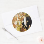 Alphonse Mucha Flirt Romantic Art Nouveau Ronde Sticker (Envelop)