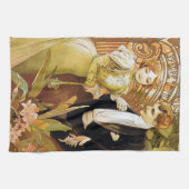 Alphonse Mucha Flirt  Romantic Art Nouveau Theedoek (Horizontaal)